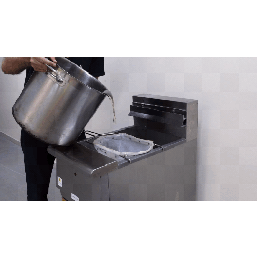 Pour to fryer and re-use your fresh oil
